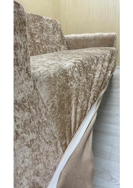 Kadife koltuk örtüsü, şık ve konforlu ev dekoru için ideal 180x220 kahverengi