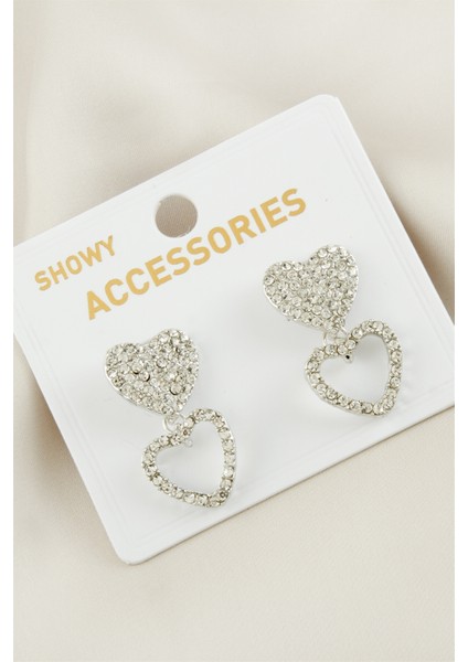 Kalp Yeni Sezon Taşlı Küpe