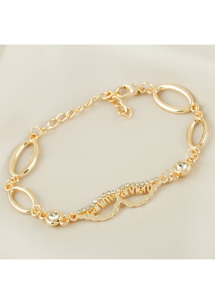 Canım Annem Kanat Taşlı Trend Bileklik