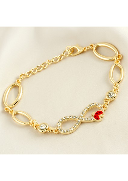 Sonsuzluk Uğur Böceği Taşlı Trend Bileklik