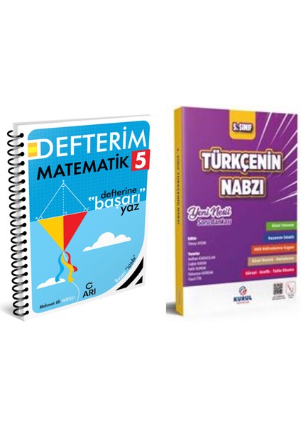 5.sınıf 2025 Baskı Arı Yayınları Matematik Defter + Türkçenin Nabzı