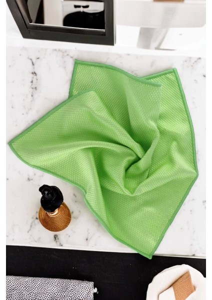 Baklava Desen Mikrofiber Bez Yeşil Renk 1 Adet