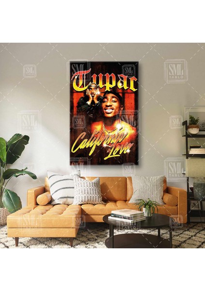Tupac 2pac Shakur Rap Müzik West Coast 90S Rap Master Dikey Kanvas Tablo
