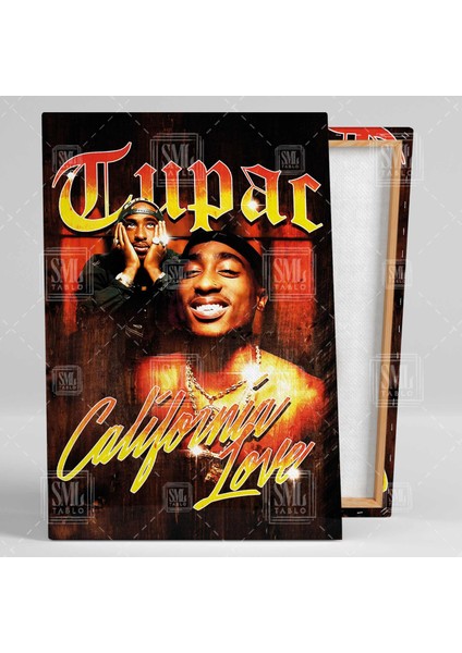 Tupac 2pac Shakur Rap Müzik West Coast 90S Rap Master Dikey Kanvas Tablo