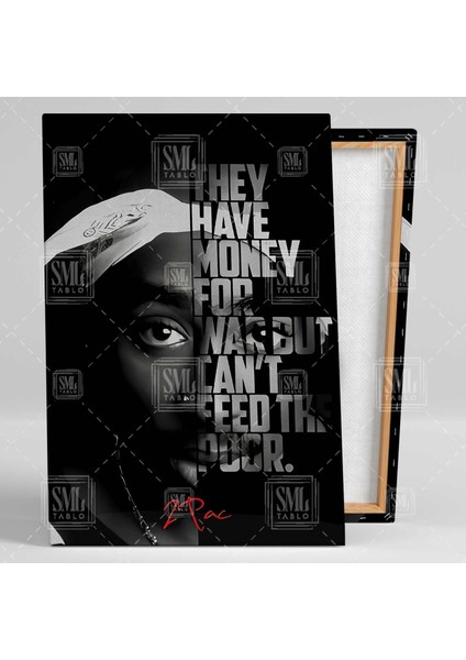 Tupac Shakur Rap Ustası West Coast 90S Rap Müzik Dikey Kanvas Tablo