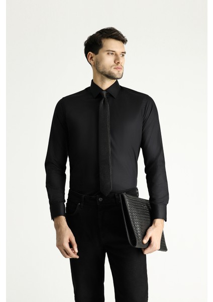 Uzun Kol Slim Fit Dar Kesim Pamuklu Non Iron Saten Klasik Gömlek fiyatları