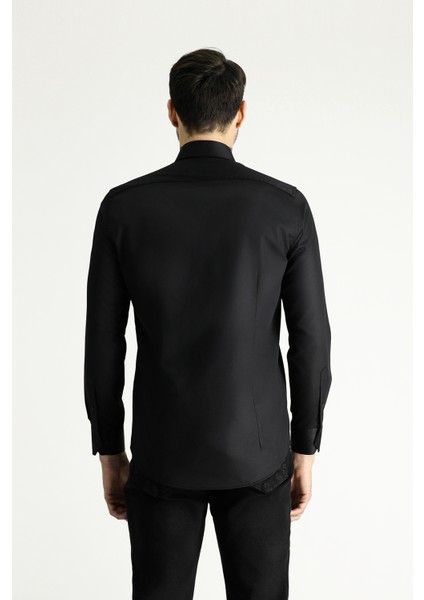 Uzun Kol Slim Fit Dar Kesim Pamuklu Non Iron Saten Klasik Gömlek fırsatları
