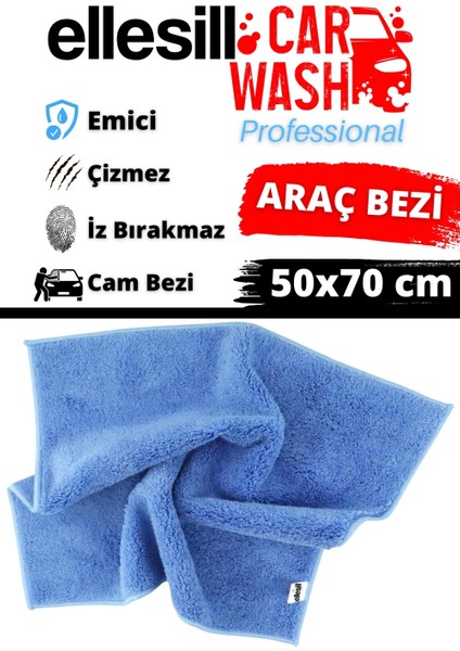 Mikrofiber Araba Kurulama Bezi 50X70 Cm Mavi Renk - (1 Adet)