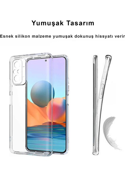 Xiaomi Redmi Note 10 Pro Kılıf Şeffaf Kamera Korumalı Yumuşak Silikon