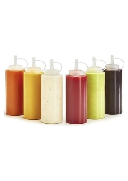 Ug® Şeffaf Kapaklı Sızdırmaz Yağlık Sosluk Şişesi Plastik Yağdanlık 400 ml AP-9028