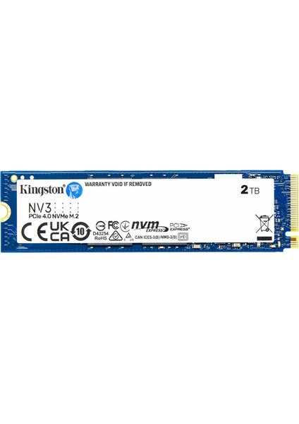 2 Tb Kıngston Nv3 2280 Gen4 M.2 Pcıe 4.0 Nvme 6.000/5.000 SNV3S/2000G