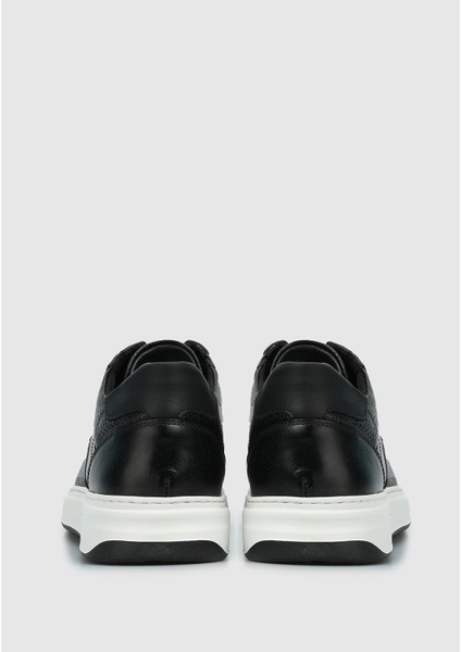 Siyah Deri Erkek Sneaker fırsatları