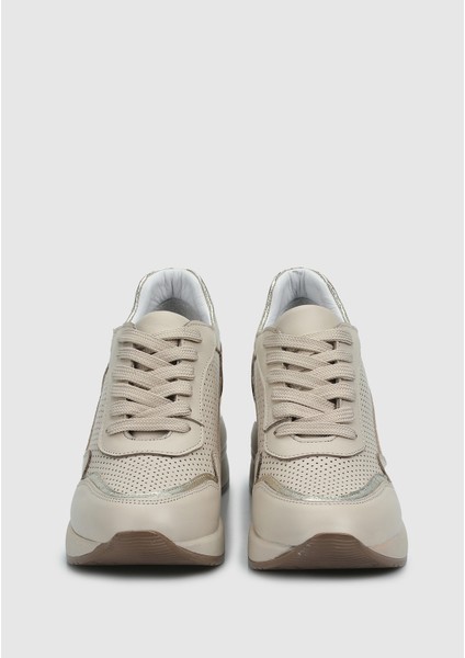 Bej Deri Kadın Sneaker modelleri