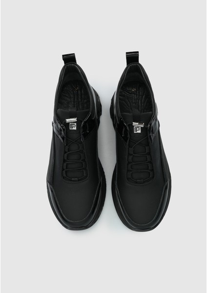 Siyah Deri Erkek Sneaker indirimleri