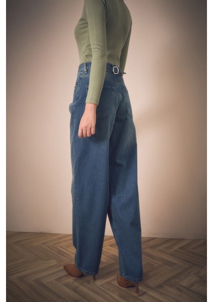 Fermuarlı Beli Tokalı Palazzo Jean fiyatları