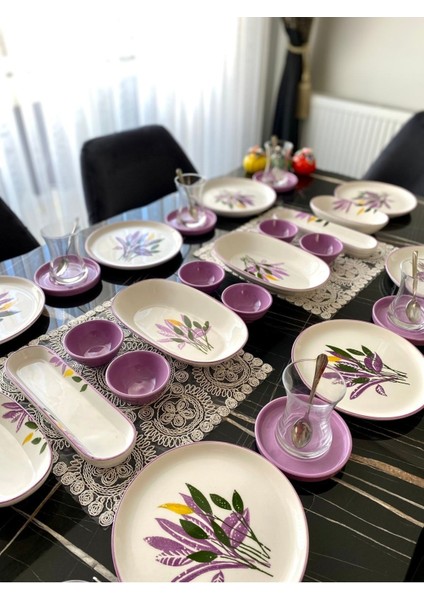 8 Kişilik Şık Seramik Kahvaltı Takımı, Mikrodalga ve Bulaşık Makinesi Uyumlu fiyatları