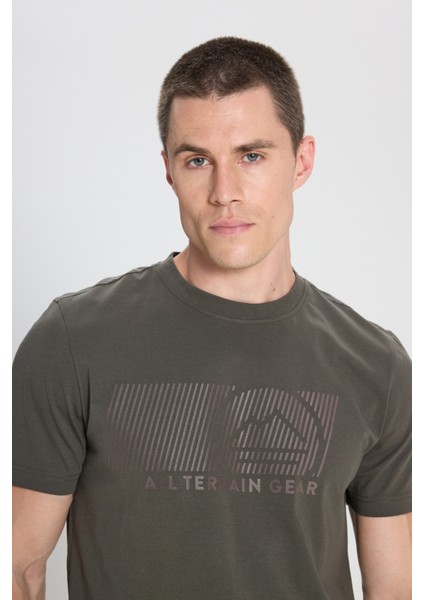 All Terrain Gear Regular Fit Normal Kesim Bisiklet Yaka %100 Pamuk Haki Tişört fiyatları