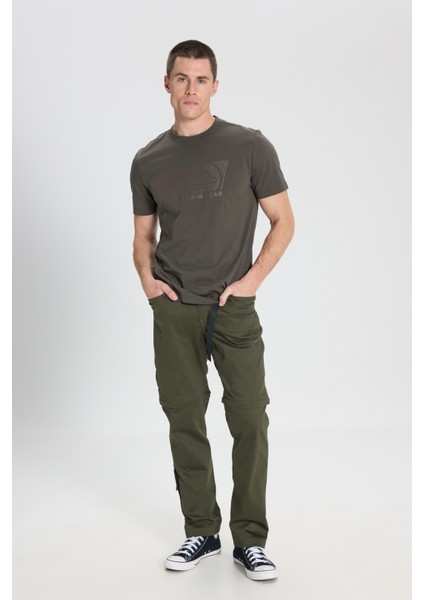 All Terrain Gear Regular Fit Normal Kesim Bisiklet Yaka %100 Pamuk Haki Tişört modelleri