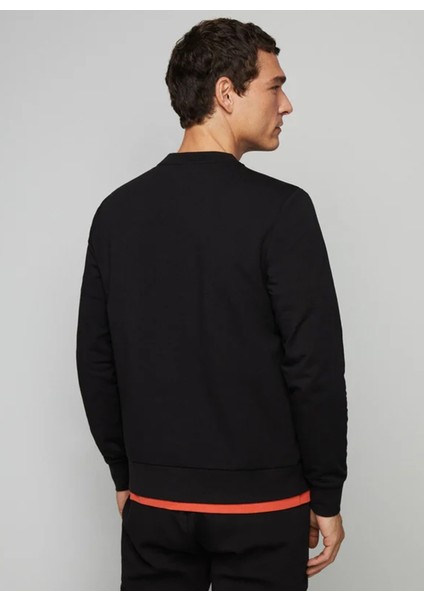 Bisiklet Yaka Siyah Erkek Sweatshırt HM581166