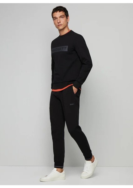 Bisiklet Yaka Siyah Erkek Sweatshırt HM581166