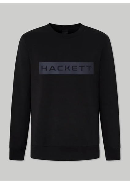 Bisiklet Yaka Siyah Erkek Sweatshırt HM581166
