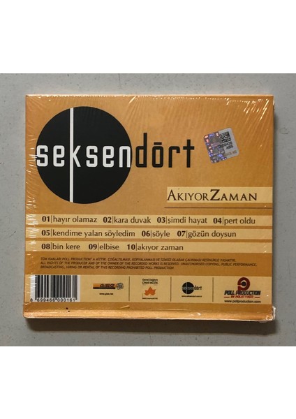 Seksendört Akıyor Zaman CD (Jelatininde Sıfır Orjnal 2011 Baskı Cd)