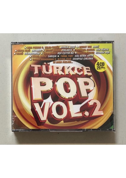 Türkçe Pop Vol 2 4 CD 48 Şarkılık CD Seti (Jelatininde Sıfır Orjnal 4 Cd)