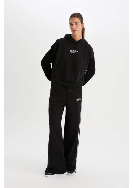 Kalın Eşofman Altı Wide Leg Geniş Paça NBA Miami Heat Cepli Standart Boy D2360AX24AU modelleri