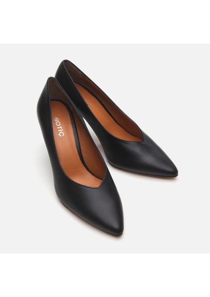 Hakiki Deri Siyah Kadın Stiletto modelleri