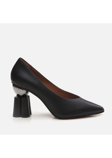 01AYH293920A100 HAKIKI Deri Siyah Kadın Stiletto