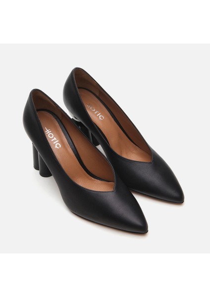 01AYH293920A100 HAKIKI Deri Siyah Kadın Stiletto