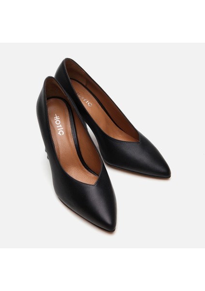 01AYH293920A100 HAKIKI Deri Siyah Kadın Stiletto