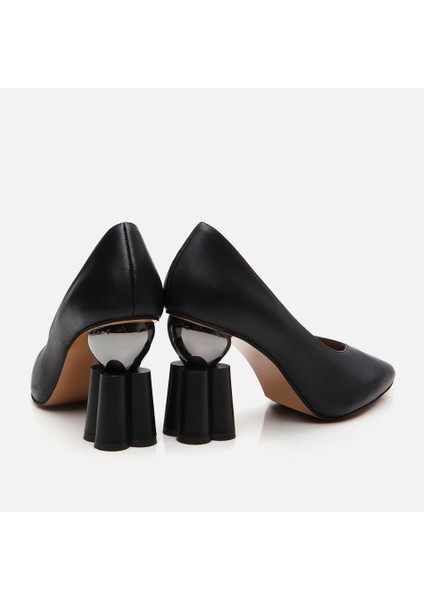 01AYH293920A100 HAKIKI Deri Siyah Kadın Stiletto