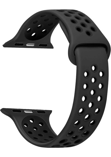 Apple Watch Series 8 45MM Için Kordon Rainbow Sport Kayış Siyah