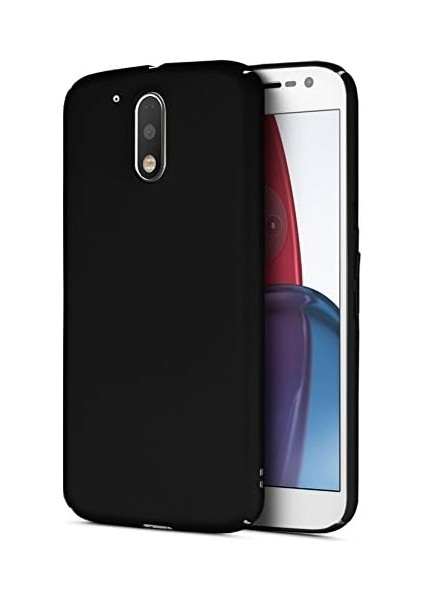 Moto G4 Plus Uyumlu Sert Rubber Silikon Kılıf (Siyah)
