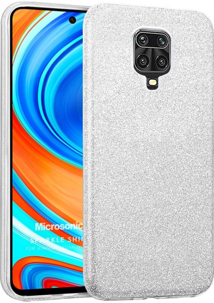 Xiaomi Redmi Note 9 Pro Max Kılıf Sparkle Shiny Gümüş