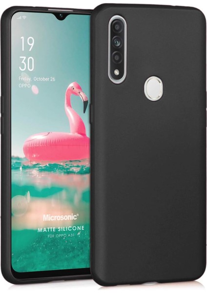 Matte Silicone Oppo A31 Için Kılıf Siyah [A31 ile Uyumlu Kılıf - Siyah]