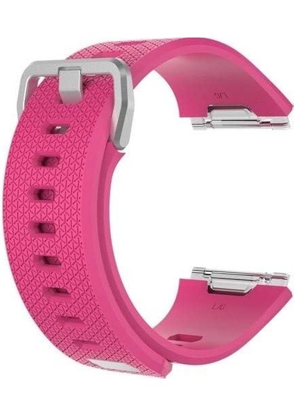Fitbit Ionic Uyumlu Silikon Kordon Kayış Pembe - S