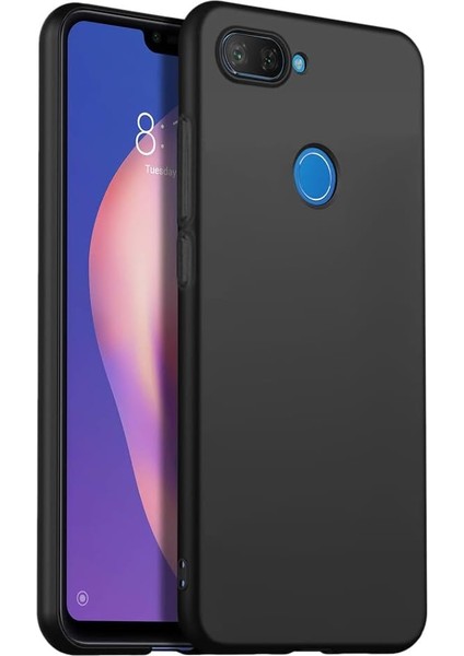Mi 8 Lite Uyumlu Sert Rubber Silikon Kılıf (Siyah)