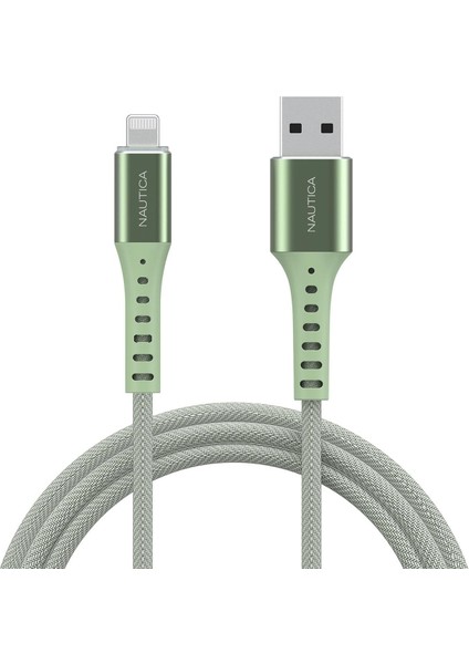 C65 Mfı Lightning To Usb-A 12W Örgülü Hızlı Şarj ve Data Kablosu 1.2m Yeşil