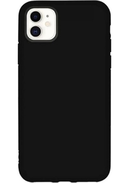 11 Kılıf 6.1 Içi Kadife Lansman Silikon Kılıf Şok Emici Full Kasa Koruma Sağlayan Kılıf - Liquid Silicone Case (Siyah)