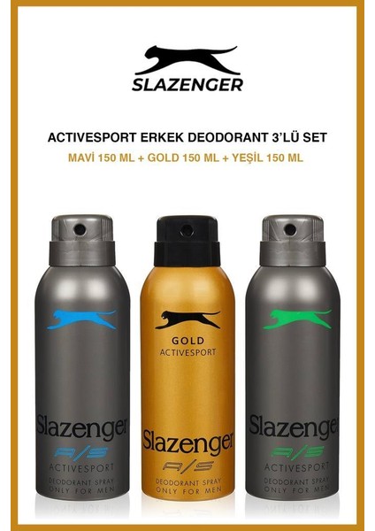 Erkek Deodorant Serisi Mavi-Yeşil-Gold