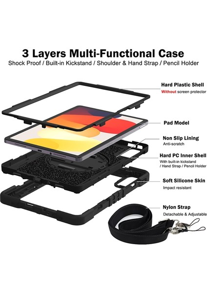 Pc Kontrast Silikon Tablet Kılıfı Xiaomi Redmi Pad Se Siyah (Yurt Dışından) modelleri