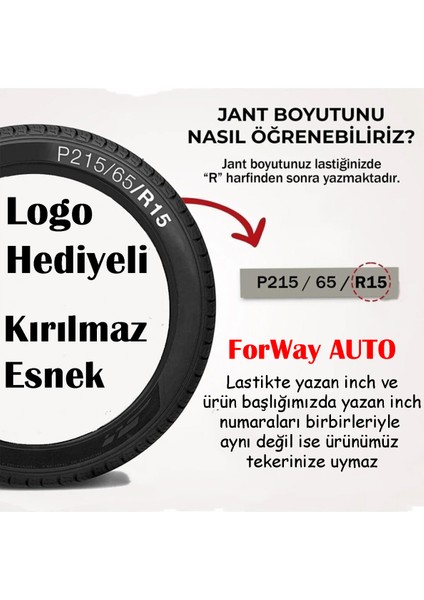 Renault Europa Uyumlu 4 Adet Kırılmaz Jant Kapağı 15" Inç (Logo Hediyeli)
