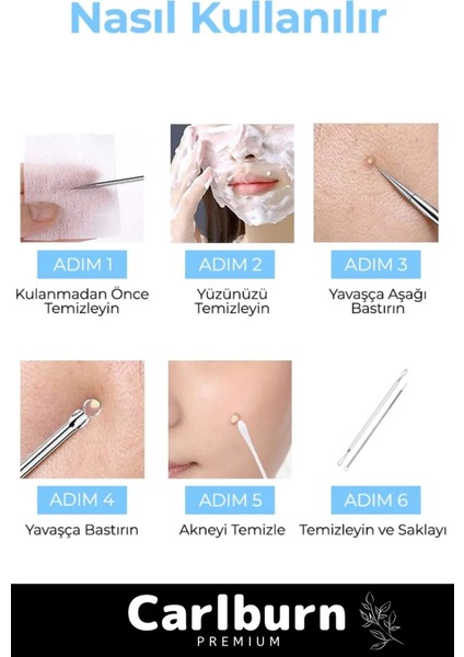 Özel Üretim Paslanmaz Çelik Günlük Cilt Bakım Siyah Nokta Akne Temizleyici Kutulu Komedon 4'Lü Set fiyatları