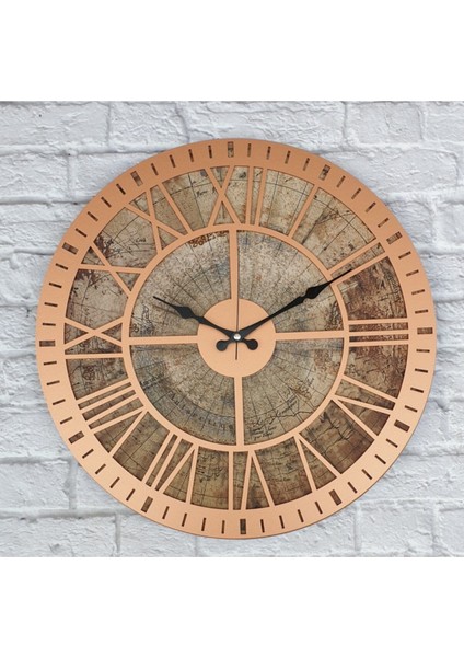 El yapımı bakır duvar saati, modern ve şık doğal dekorasyon için ideal 50x50cm