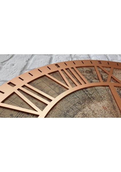 El yapımı bakır duvar saati, modern ve şık doğal dekorasyon için ideal 50x50cm