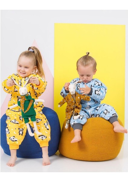 Minigimin Cicileri Erkek ve Kız Çocuk Kalın Elyaf Dolgulu 2.5 Tog Desenli Uyku Tulumu - Sarı fırsatları