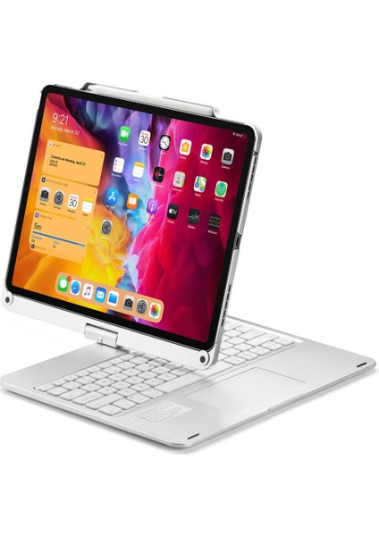 Apple iPad Pro 13INÇ M4 2024 Kılıf Kablosuz Dönebilen Klavyeli Kılıf Keyboard A2925 A2926 A3007