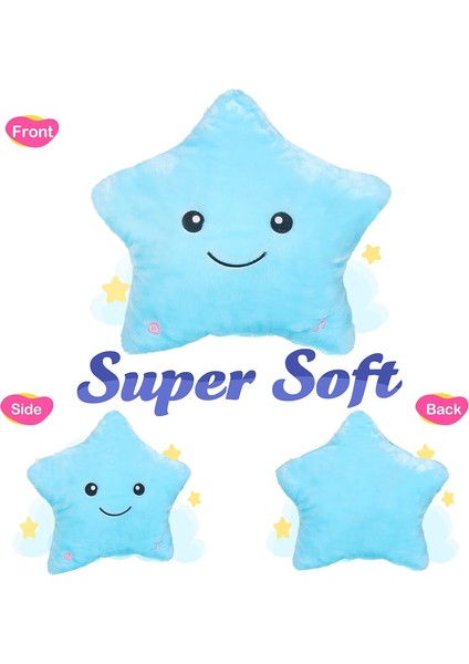 Boutiques Yaratıcı Twinkle Yıldız Parlayan LED Gece Lambası Peluş Yastıklar Doldurulmuş Oyuncaklar Çocukler Kızlar Için Doğum Günü Sevgililer Hediyeleri (Mavi） (Yurt Dışından)